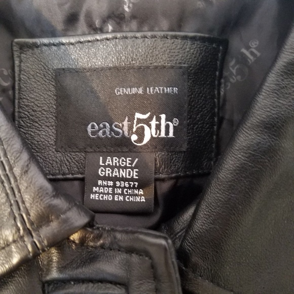 East 5th Womens Leather‎ Jacket Black Genuine - Picture 5 of 7